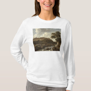 Camiseta Paisagem arborizada montanhosa com uma torrente
