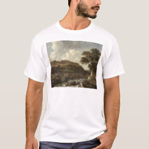 Camiseta Paisagem arborizada montanhosa com uma torrente