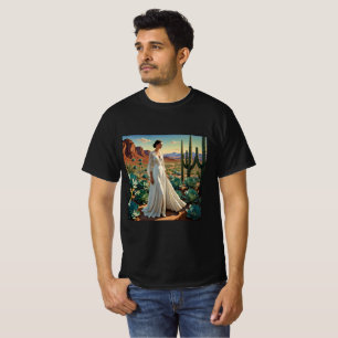 Camiseta Paisagem bonita com arte espiritual feminina