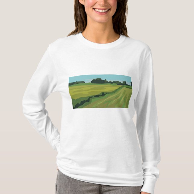 Camiseta Paisagem Campestre Verde (Frente)