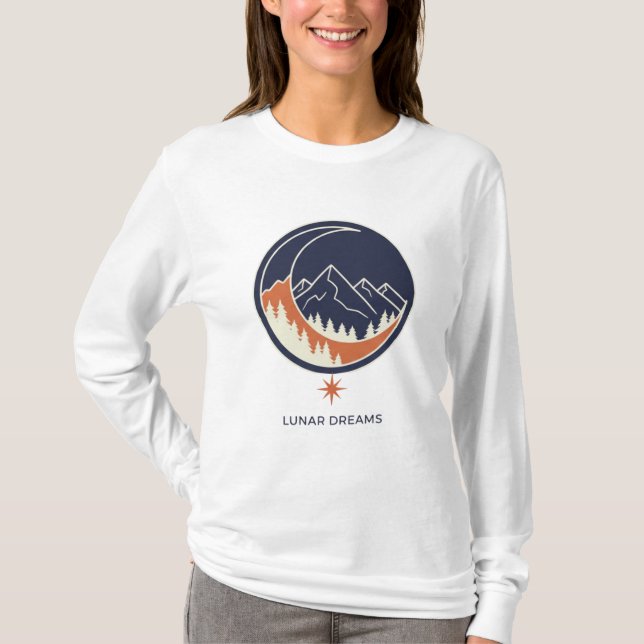 Camiseta Paisagem Celestial: Sonhos Lunares (Frente)