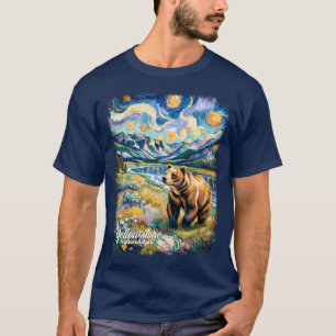 Camiseta Paisagem Colorida de Yellowstone - Urso Animal Vin