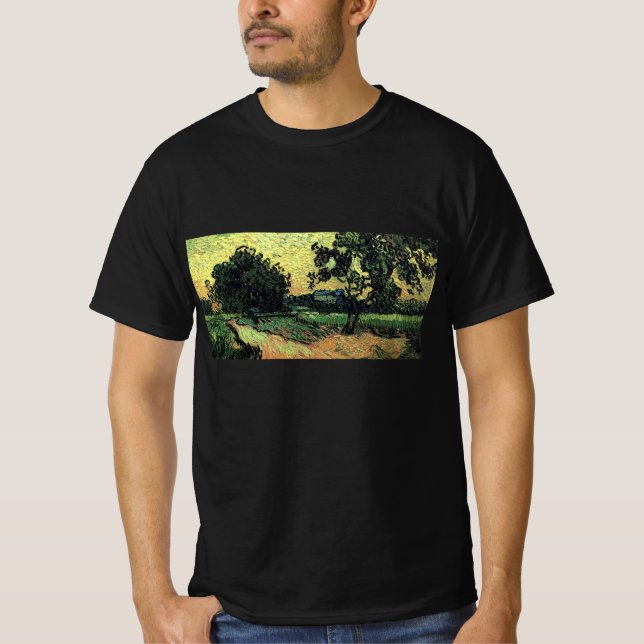 Camiseta Paisagem com Chateau de Auvers por Vincent van Gog (Frente)
