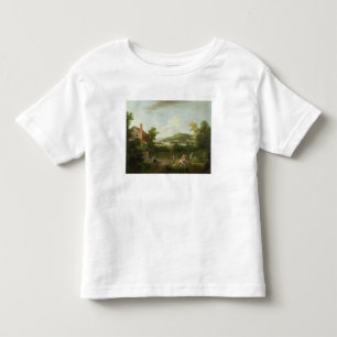 Camiseta Paisagem com empregados de fazenda, c.1730-40