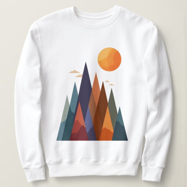 Camiseta Paisagem com Montanhas e Sol (Frente do Design)
