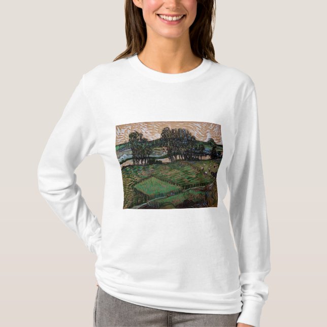 Camiseta Paisagem com Ponte sobre o Oise (van Gogh) (Frente)