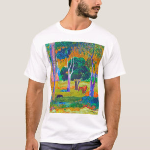 Camiseta Paisagem com Suíno e Cavalo, Gauguin