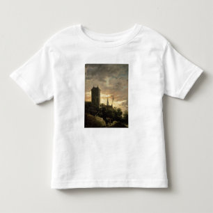 Camiseta Paisagem com uma torre (óleo em canvas)