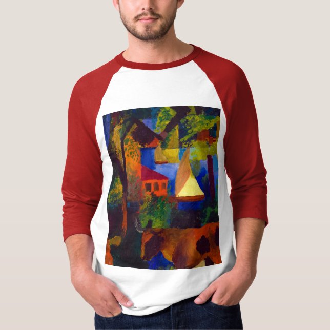 Camiseta Paisagem com Vacas, 1914 por August Macke (Frente)