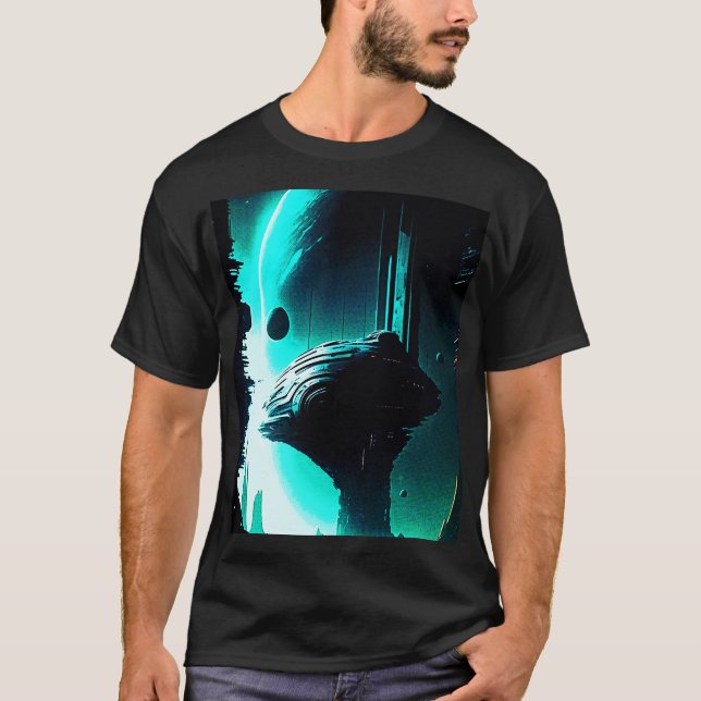 Camiseta Paisagem da Alienígena de Ficção Científica 103 (Frente)
