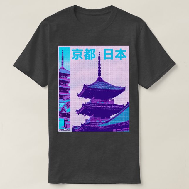 Camiseta Paisagem da Cidade Japonesa (Frente do Design)