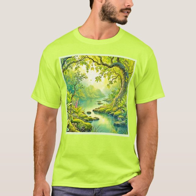 Camiseta Paisagem da Floresta Sunliente (Frente)