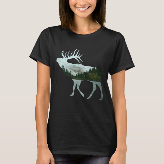 CAMISETA PAISAGEM DA NATUREZA DE ALCE (Frente)