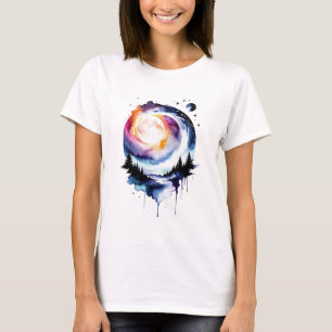 Camiseta Paisagem de Abstrato de Aquarela nº 2