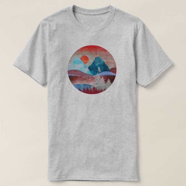 Camiseta Paisagem de Águia Prateada (Frente do Design)