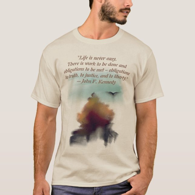 Camiseta Paisagem de Águia Voadora de Árvore de Pinheiros c (Frente)