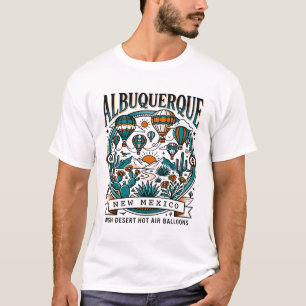 Camiseta Paisagem de Balão de Ar Quente de Albuquerque Novo