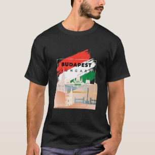 Camiseta Paisagem De Budapeste Silhout Na Hungria