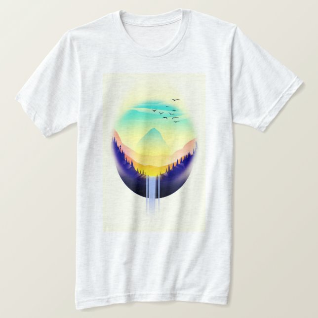 Camiseta Paisagem de Cachoeira (Frente do Design)