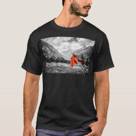Camiseta Paisagem de campo - Fotografia branca e negra