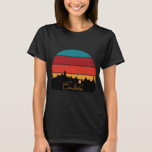 Camiseta Paisagem de Cordoba Pôr do Sol Retro Viagem