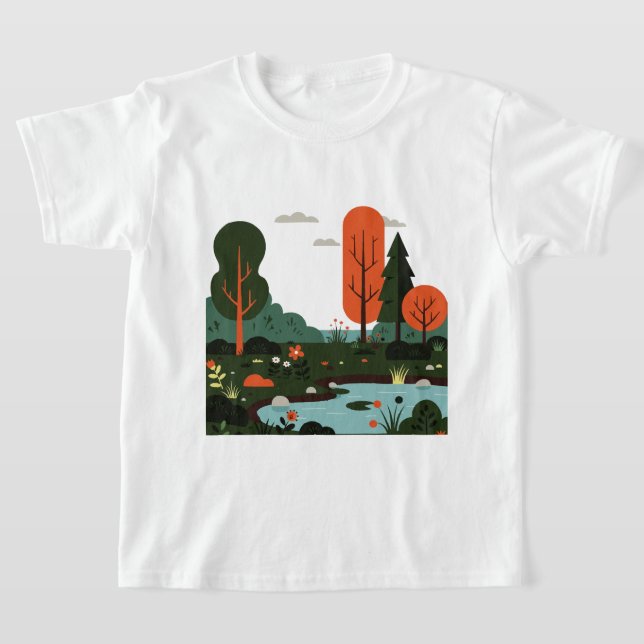 Camiseta Paisagem de estilo minimalista (Postura )