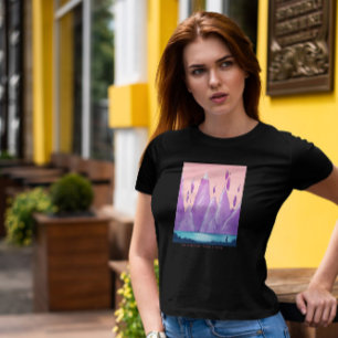 Camiseta Paisagem de Fantasia de Rocks Flutuantes