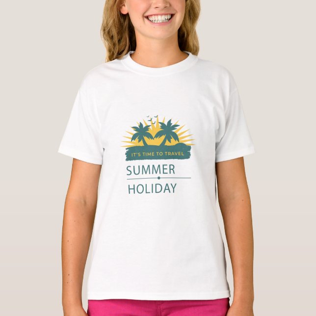 Camiseta Paisagem de Férias de Verão (Frente)
