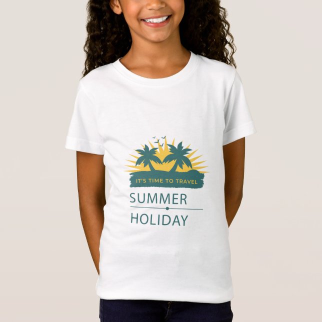 Camiseta Paisagem de Férias de Verão (Frente)