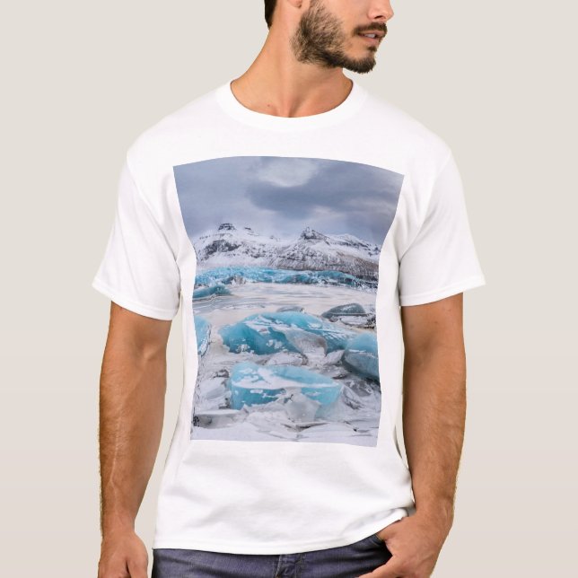 Camiseta Paisagem de gelo glaciar, Islândia (Frente)
