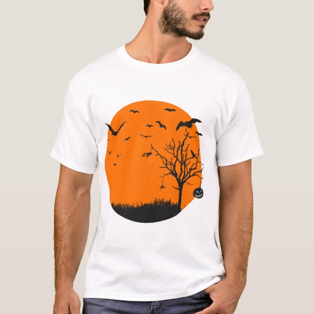 Camiseta Paisagem de Halloween Design de Halloween (Frente)