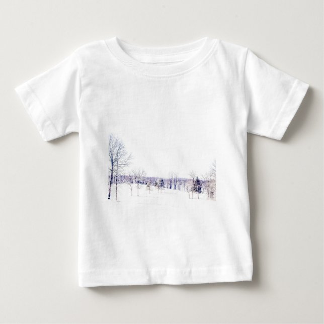 Camiseta Paisagem de inverno de neve (Frente)