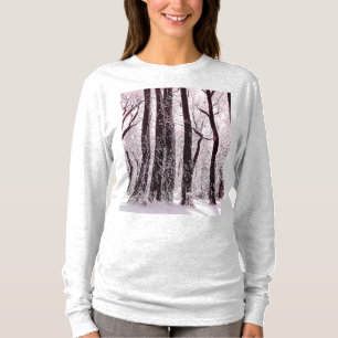 CAMISETA PAISAGEM DE INVERNO NEVADO DAS FLORESTAS 