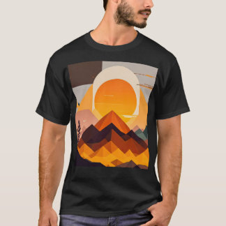 Camiseta Paisagem de Montanha Minimalista do Boho