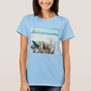 Camiseta Paisagem de neve com Arles por Vincent van Gogh