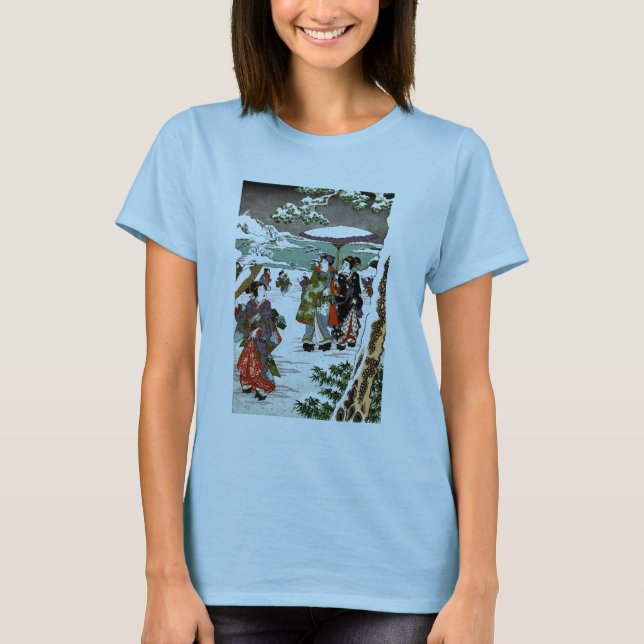 Camiseta Paisagem de Neve Japonesa (Frente)