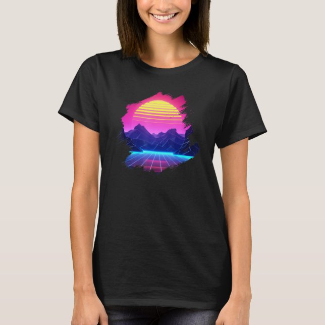Camiseta Paisagem de ondas síncronas Sunset Sobre Canhão e  (Frente)