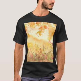 Camiseta Paisagem de Paisagem de Campo de Aquarela