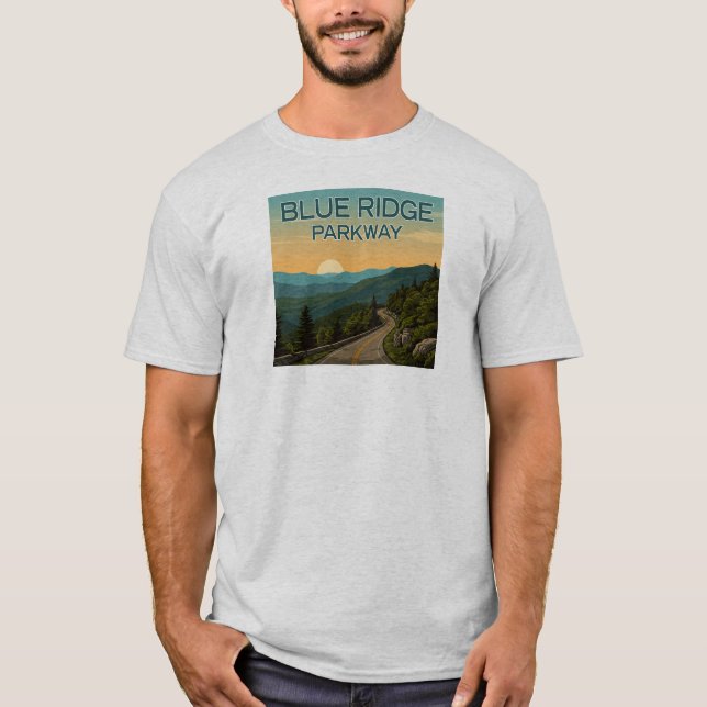 Camiseta Paisagem de Pista Azul (Frente)