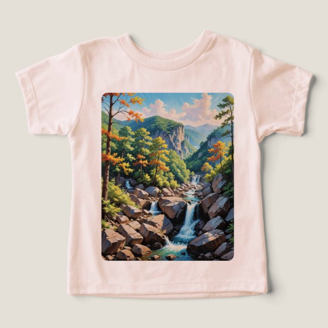 Camiseta Paisagem de Serene Mountain (Design frontal)