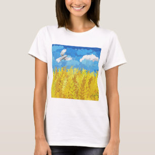 Camiseta Paisagem de Sinalizador da Ucrânia