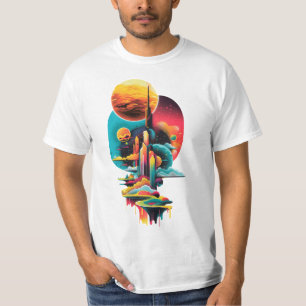 Camiseta paisagem de sonho abstrato surreal