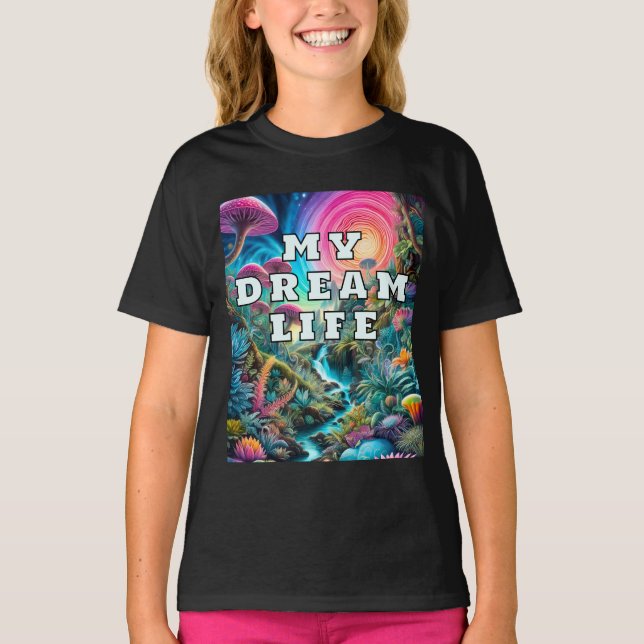 Camiseta Paisagem de Sonhos Psicodélicos Encantados (Frente)