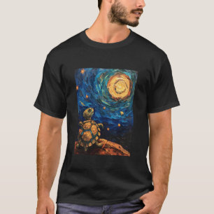 Camiseta Paisagem de Tartaruga e Réptil Noturno Estrelado