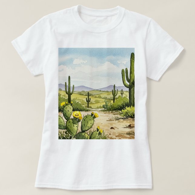 Camiseta Paisagem desértica (Frente do Design)