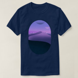 Camiseta Paisagem Desértica Roxa céu noturno