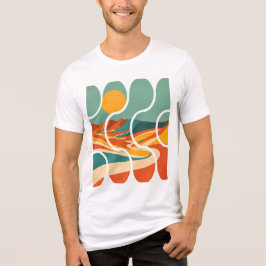 Camiseta Paisagem do Deserto em Arte Moderna de Meados do S