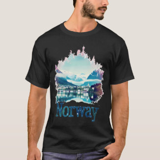 Camiseta Paisagem do Fiorde da Noruega Souvenir de Caminhad