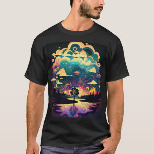 Camiseta Paisagem do Lago Psicadélico