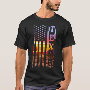 Camiseta Paisagem do Orgulho de Bandeira do Texas Americano